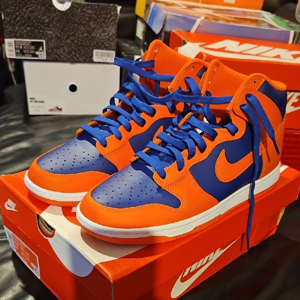 Nike Dunk Hi Sz 11.5 Orange and Blue Worn Once
